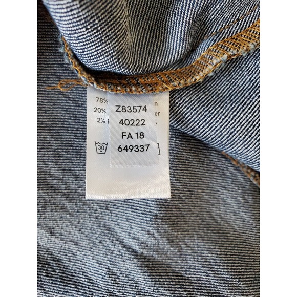 Venus Denim Jacket Womens Medium Blue Full Zip Bell Sleeves Stretch Western BOHO - Picture 12 of 15